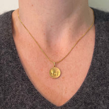 Load image into Gallery viewer, Vintage French Leo Starsign Zodiac 18K Yellow Gold Charm Medal Pendant