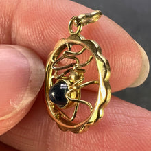 Load image into Gallery viewer, Blue Sapphire Spider 18K Yellow Gold Charm Pendant