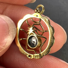 Load image into Gallery viewer, Blue Sapphire Spider 18K Yellow Gold Charm Pendant