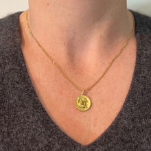Load image into Gallery viewer, Vintage French Capricorn Starsign Zodiac 18K Yellow Gold Charm Medal Pendant