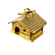 Load image into Gallery viewer, 18K Yellow Gold Ski Chalet Cabin Lodge Charm Pendant