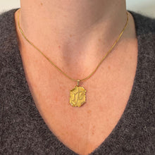 Load image into Gallery viewer, Vintage French Libra Scroll  Zodiac 18K Yellow Gold Charm Pendant