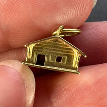 Load image into Gallery viewer, 18K Yellow Gold Ski Chalet Cabin Lodge Charm Pendant
