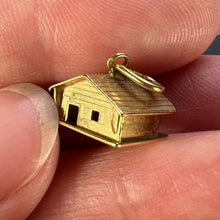 Load image into Gallery viewer, 18K Yellow Gold Ski Chalet Cabin Lodge Charm Pendant