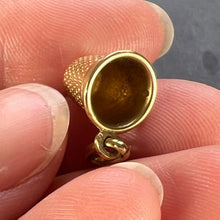 Load image into Gallery viewer, Italian 18K Yellow Gold Thimble Charm Pendant