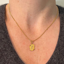 Load image into Gallery viewer, Vintage French Aquarius Scroll  Zodiac 18K Yellow Gold Charm Pendant