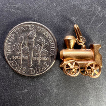 Load image into Gallery viewer, French Mechanical Steam Train Engine 18K Yellow Gold Charm Pendant