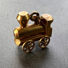 Load image into Gallery viewer, French Mechanical Steam Train Engine 18K Yellow Gold Charm Pendant