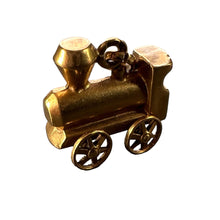 Load image into Gallery viewer, French Mechanical Steam Train Engine 18K Yellow Gold Charm Pendant