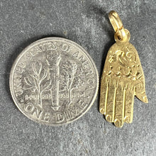 Load image into Gallery viewer, Hamsa Hand Protective 18K Yellow Gold Charm Pendant