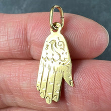 Load image into Gallery viewer, Hamsa Hand Protective 18K Yellow Gold Charm Pendant