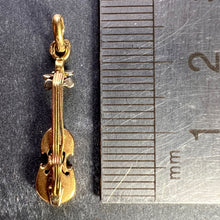 Load image into Gallery viewer, French Violin 18K Yellow White Gold Charm Pendant