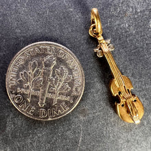 Load image into Gallery viewer, French Violin 18K Yellow White Gold Charm Pendant