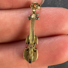 Load image into Gallery viewer, French Violin 18K Yellow White Gold Charm Pendant