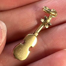 Load image into Gallery viewer, French Violin 18K Yellow White Gold Charm Pendant