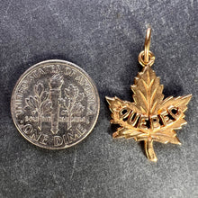 Load image into Gallery viewer, Canada Maple Leaf Quebec 14K Yellow Gold Charm Pendant