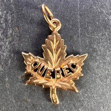 Load image into Gallery viewer, Canada Maple Leaf Quebec 14K Yellow Gold Charm Pendant