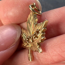 Load image into Gallery viewer, Canada Maple Leaf Quebec 14K Yellow Gold Charm Pendant