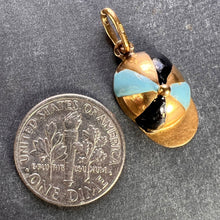Load image into Gallery viewer, Italian Horse Rider Jockey Hat 18K Yellow Gold Enamel Charm Pendant