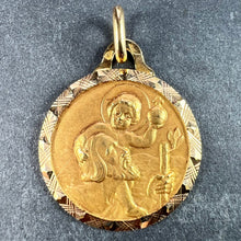 Load image into Gallery viewer, Vintage French Girard St Christopher 18K Yellow Gold Charm Pendant