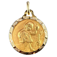 Load image into Gallery viewer, Vintage French Girard St Christopher 18K Yellow Gold Charm Pendant