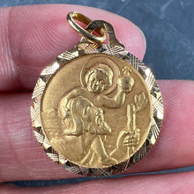 Load image into Gallery viewer, Vintage French Girard St Christopher 18K Yellow Gold Charm Pendant
