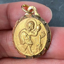 Load image into Gallery viewer, Vintage French Girard St Christopher 18K Yellow Gold Charm Pendant