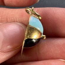 Load image into Gallery viewer, Italian Horse Rider Jockey Hat 18K Yellow Gold Enamel Charm Pendant