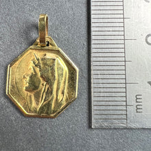 Load image into Gallery viewer, French Virgin Mary 18K Yellow Gold Medal Charm Pendant