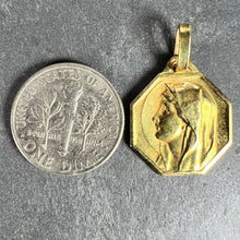 Load image into Gallery viewer, French Virgin Mary 18K Yellow Gold Medal Charm Pendant
