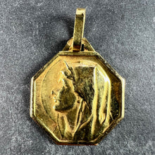 Load image into Gallery viewer, French Virgin Mary 18K Yellow Gold Medal Charm Pendant