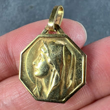Load image into Gallery viewer, French Virgin Mary 18K Yellow Gold Medal Charm Pendant