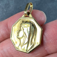 Load image into Gallery viewer, French Virgin Mary 18K Yellow Gold Medal Charm Pendant