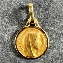 Load image into Gallery viewer, Small French Virgin Mary 18K Yellow Gold Medal Pendant Charm