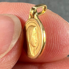 Load image into Gallery viewer, Small French Virgin Mary 18K Yellow Gold Medal Pendant Charm