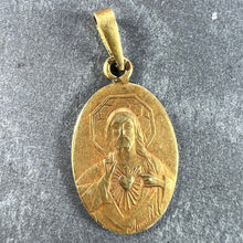Load image into Gallery viewer, French Arnault Madonna and Child Sacred Heart 18K Yellow Gold Medal Pendant