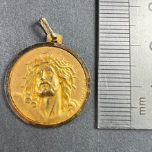 Load image into Gallery viewer, French Grun 18K Yellow Gold Jesus Christ Crown of Thorns Medal Charm Pendant