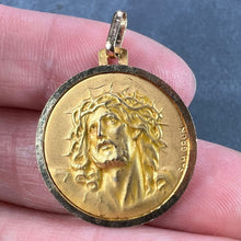 Load image into Gallery viewer, French Grun 18K Yellow Gold Jesus Christ Crown of Thorns Medal Charm Pendant