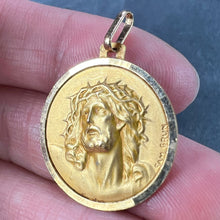Load image into Gallery viewer, French Grun 18K Yellow Gold Jesus Christ Crown of Thorns Medal Charm Pendant