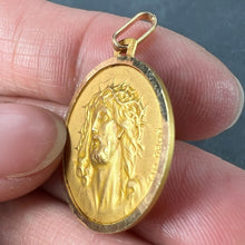 Load image into Gallery viewer, French Grun 18K Yellow Gold Jesus Christ Crown of Thorns Medal Charm Pendant