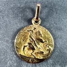 Load image into Gallery viewer, French St George and the Dragon 18K Yellow Gold Medal Pendant