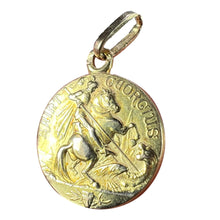 Load image into Gallery viewer, French St George and the Dragon 18K Yellow Gold Medal Pendant