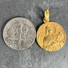Load image into Gallery viewer, French Mazzoni 18K Yellow Gold St Therese Medal Charm Pendant