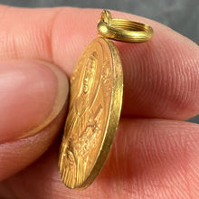 Load image into Gallery viewer, French Mazzoni 18K Yellow Gold St Therese Medal Charm Pendant