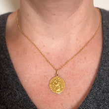 Load image into Gallery viewer, Vintage French St Christopher 18K Yellow Gold Charm Pendant