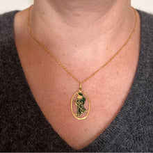 Load image into Gallery viewer, Saint Patrick Ireland Green Man Enamel 18K Yellow Gold Charm Pendant