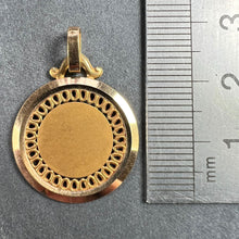 Load image into Gallery viewer, French Pierced Round 18K Yellow Gold Medal Pendant