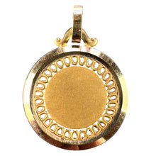 Load image into Gallery viewer, French Pierced Round 18K Yellow Gold Medal Pendant