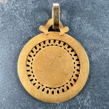 Load image into Gallery viewer, French Pierced Round 18K Yellow Gold Medal Pendant