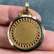 Load image into Gallery viewer, French Pierced Round 18K Yellow Gold Medal Pendant